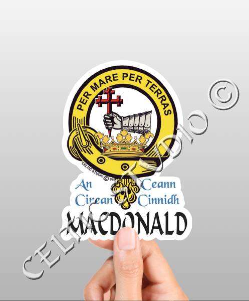 Macdonald Clan Crest Decal | Custom Scottish Heritage Car & Laptop Stickers