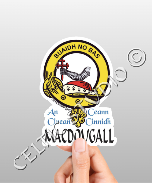 Vinyl  Macdougall Clan Badge Decal - Personalized Scottish Family Heritage Sticker