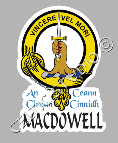 Custom Macdowell Clan Crest Decal - Scottish Heritage Emblem Sticker for Car, Laptop, and Water Bottle