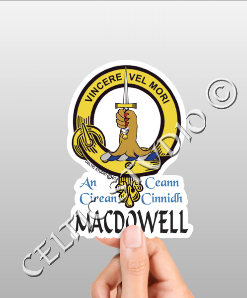 Vinyl  Macdowell Clan Badge Decal - Personalized Scottish Family Heritage Sticker