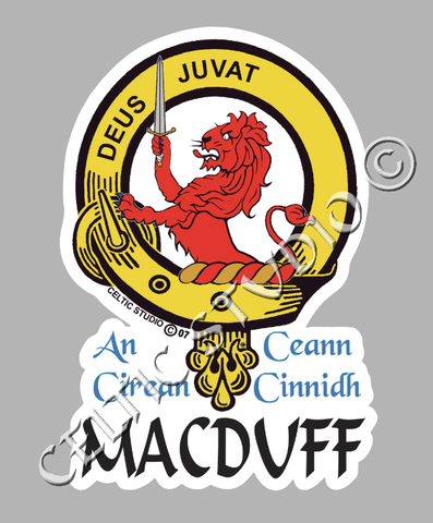 Custom Macduff Clan Crest Decal - Scottish Heritage Emblem Sticker for Car, Laptop, and Water Bottle