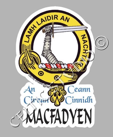 Macfadyen Clan Crest Decal | Custom Scottish Heritage Car & Laptop Stickers