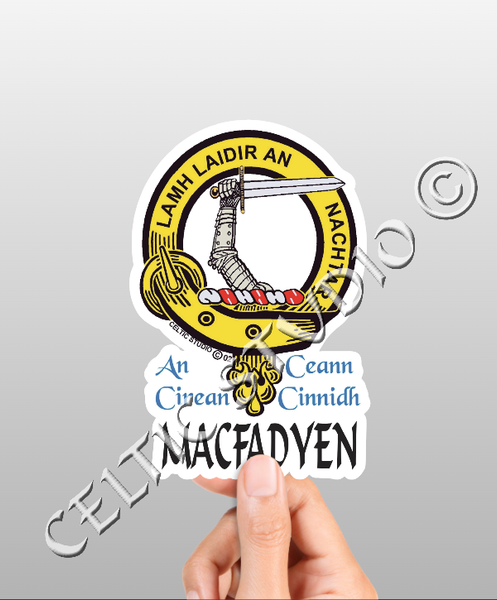 Macfadyen Clan Crest Decal | Custom Scottish Heritage Car & Laptop Stickers