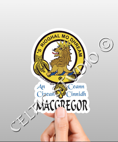 Vinyl  Macgregor Clan Badge Decal - Personalized Scottish Family Heritage Sticker