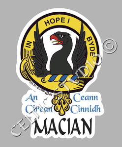 Custom Macian Clan Crest Decal - Scottish Heritage Emblem Sticker for Car, Laptop, and Water Bottle