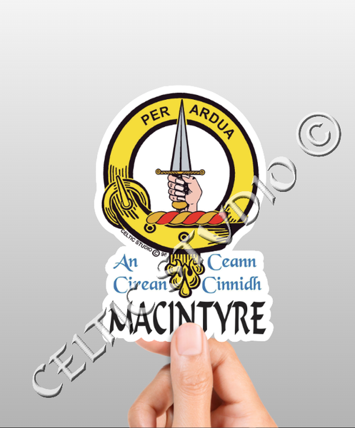 Vinyl  Macintyre Clan Badge Decal - Personalized Scottish Family Heritage Sticker