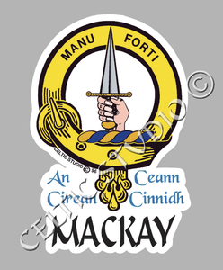 Custom Mackay Clan Crest Decal - Scottish Heritage Emblem Sticker for Car, Laptop, and Water Bottle