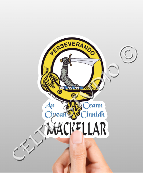 Vinyl  Mackellar Clan Badge Decal - Personalized Scottish Family Heritage Sticker