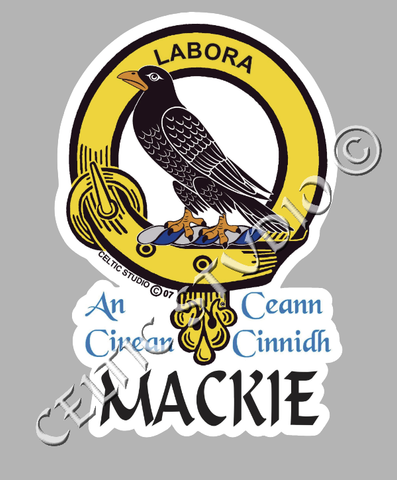 Custom Mackie Clan Crest Decal - Scottish Heritage Emblem Sticker for Car, Laptop, and Water Bottle