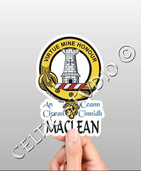 Vinyl  Maclean Clan Badge Decal - Personalized Scottish Family Heritage Sticker