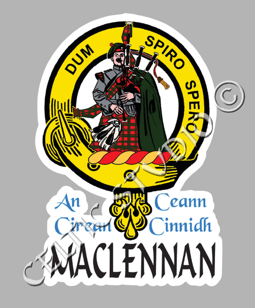 Custom Maclennan Clan Crest Decal - Scottish Heritage Emblem Sticker for Car, Laptop, and Water Bottle