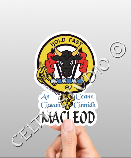 Macleod Clan Crest Decal | Custom Scottish Heritage Car & Laptop Stickers