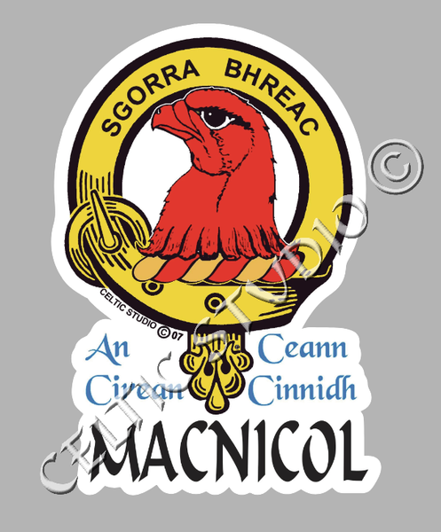 MacNichol Clan Crest Decal | Custom Scottish Heritage Car & Laptop Stickers