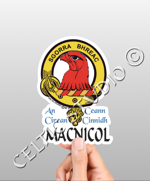 MacNichol Clan Crest Decal | Custom Scottish Heritage Car & Laptop Stickers