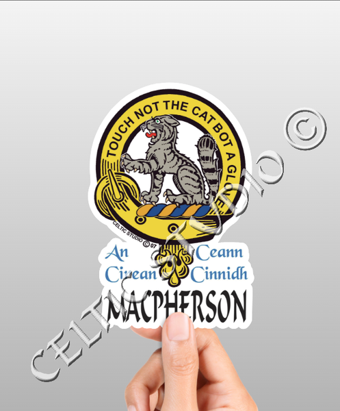 Vinyl  Macpherson Clan Badge Decal - Personalized Scottish Family Heritage Sticker