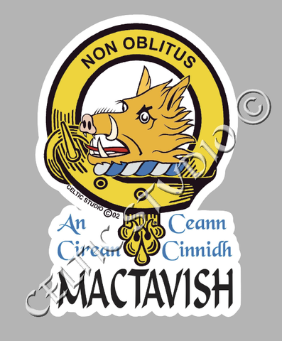 Custom Mactavish Clan Crest Decal - Scottish Heritage Emblem Sticker for Car, Laptop, and Water Bottle