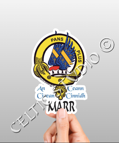 Vinyl  Marr Clan Badge Decal - Personalized Scottish Family Heritage Sticker