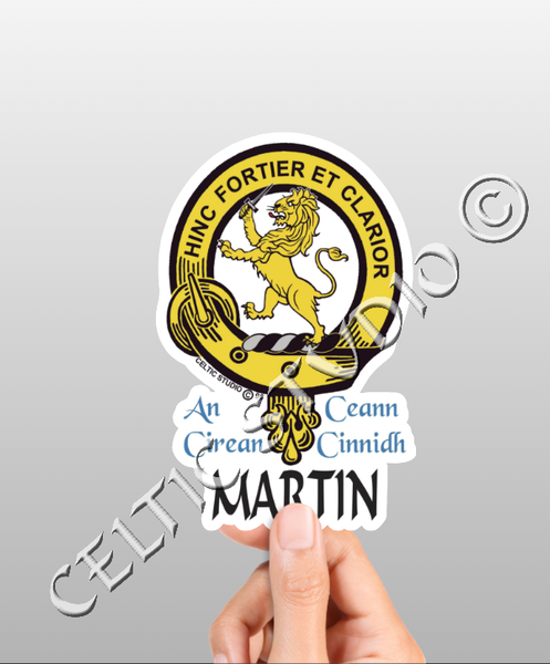 Vinyl  Martin Clan Badge Decal - Personalized Scottish Family Heritage Sticker