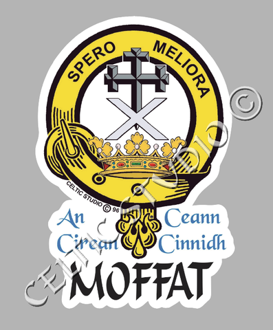 Custom Moffat Clan Crest Decal - Scottish Heritage Emblem Sticker for Car, Laptop, and Water Bottle