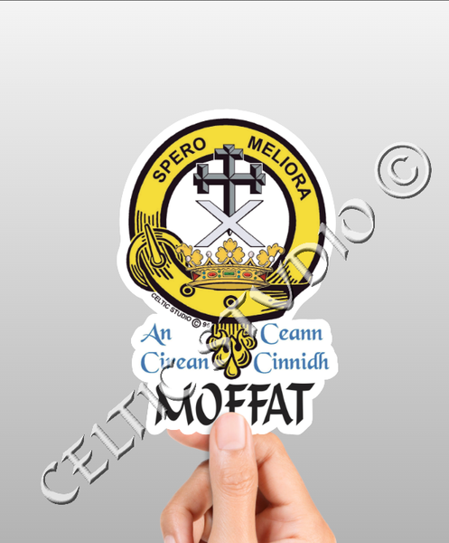 Vinyl  Moffat Clan Badge Decal - Personalized Scottish Family Heritage Sticker