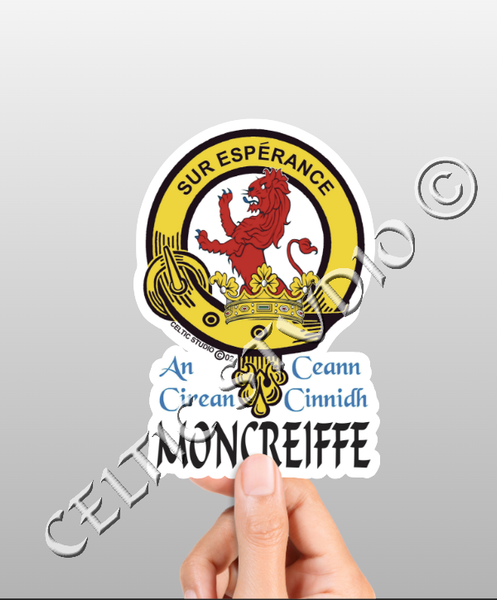 Vinyl  Moncreiffe Clan Badge Decal - Personalized Scottish Family Heritage Sticker