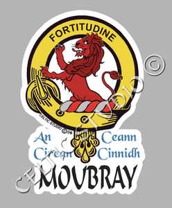 Custom Moubray Clan Crest Decal - Scottish Heritage Emblem Sticker for Car, Laptop, and Water Bottle