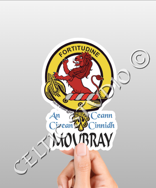 Vinyl  Moubray Clan Badge Decal - Personalized Scottish Family Heritage Sticker