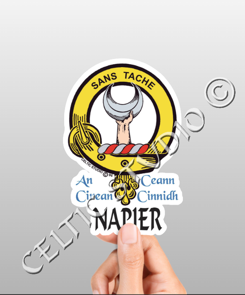 Vinyl  Napier Clan Badge Decal - Personalized Scottish Family Heritage Sticker