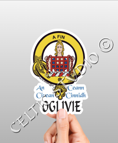 Vinyl  Oglivie Clan Badge Decal - Personalized Scottish Family Heritage Sticker