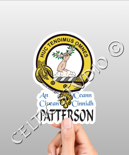 Vinyl  Patterson Clan Badge Decal - Personalized Scottish Family Heritage Sticker