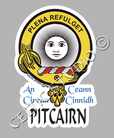 Custom Pitcairn Clan Crest Decal - Scottish Heritage Emblem Sticker for Car, Laptop, and Water Bottle