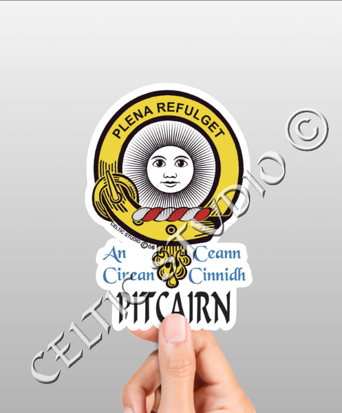 Vinyl  Pitcairn Clan Badge Decal - Personalized Scottish Family Heritage Sticker