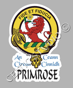 Custom Primrose Clan Crest Decal - Scottish Heritage Emblem Sticker for Car, Laptop, and Water Bottle