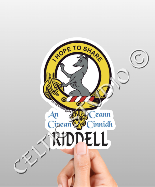 Vinyl  Riddell Clan Badge Decal - Personalized Scottish Family Heritage Sticker
