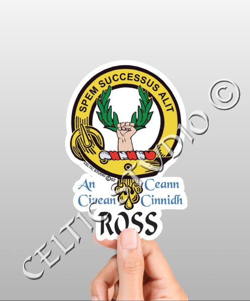 Vinyl  Ross Clan Badge Decal - Personalized Scottish Family Heritage Sticker