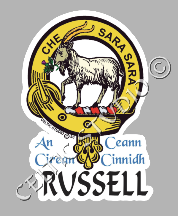 Russell (Goat) Clan Crest Decal | Custom Scottish Heritage Car & Laptop Stickers