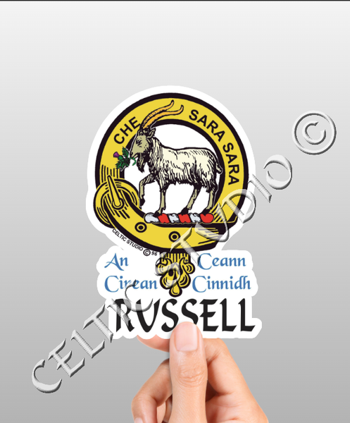 Russell (Goat) Clan Crest Decal | Custom Scottish Heritage Car & Laptop Stickers