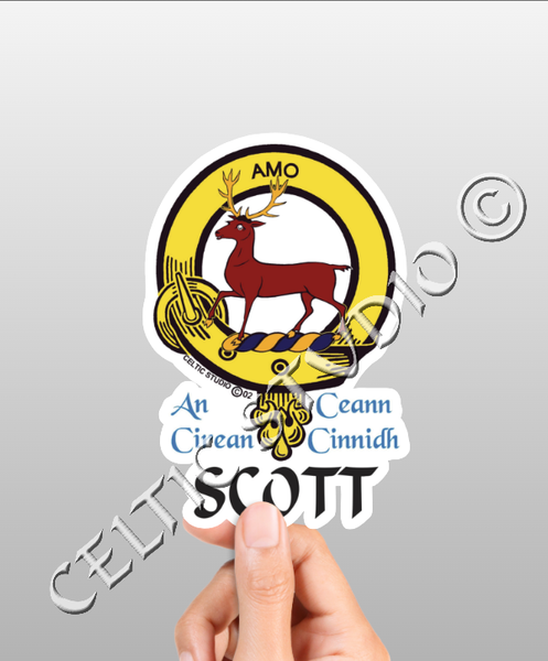 Vinyl  Scott Clan Badge Decal - Personalized Scottish Family Heritage Sticker