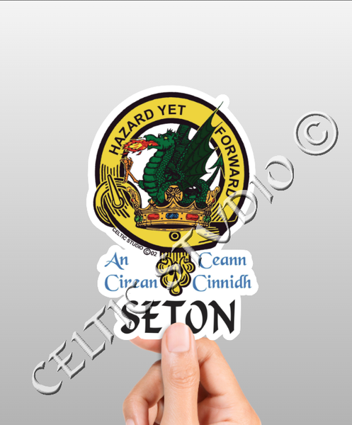 Vinyl  Seton Clan Badge Decal - Personalized Scottish Family Heritage Sticker