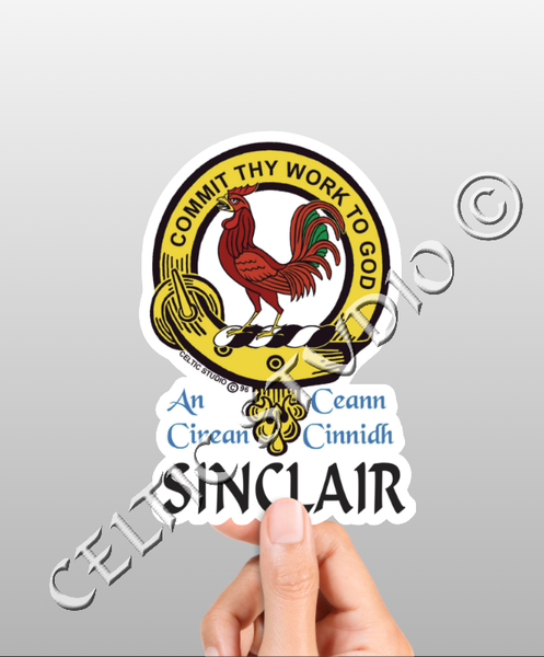 Vinyl  Sinclair Clan Badge Decal - Personalized Scottish Family Heritage Sticker