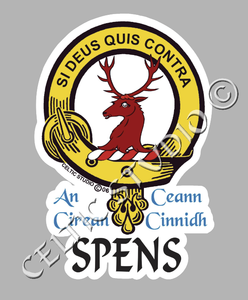 Custom Spens Clan Crest Decal - Scottish Heritage Emblem Sticker for Car, Laptop, and Water Bottle