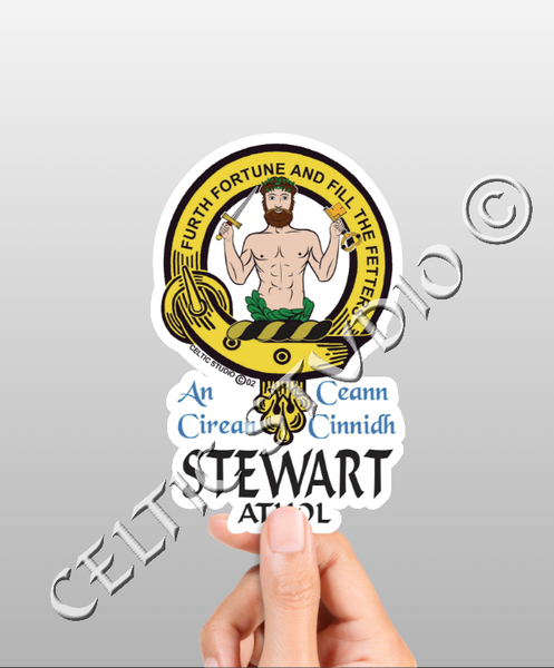 Stewart (Athol) Clan Crest Decal | Custom Scottish Heritage Car & Laptop Stickers