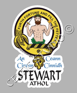 Stewart (Athol) Clan Crest Decal | Custom Scottish Heritage Car & Laptop Stickers