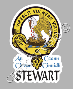 Stewart Clan Crest Decal | Custom Scottish Heritage Car & Laptop Stickers