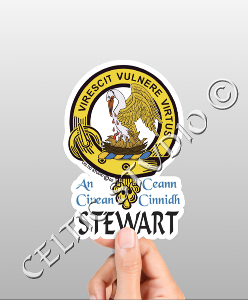 Stewart Clan Crest Decal | Custom Scottish Heritage Car & Laptop Stickers