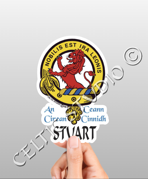 Vinyl  Stuart Clan Badge Decal - Personalized Scottish Family Heritage Sticker