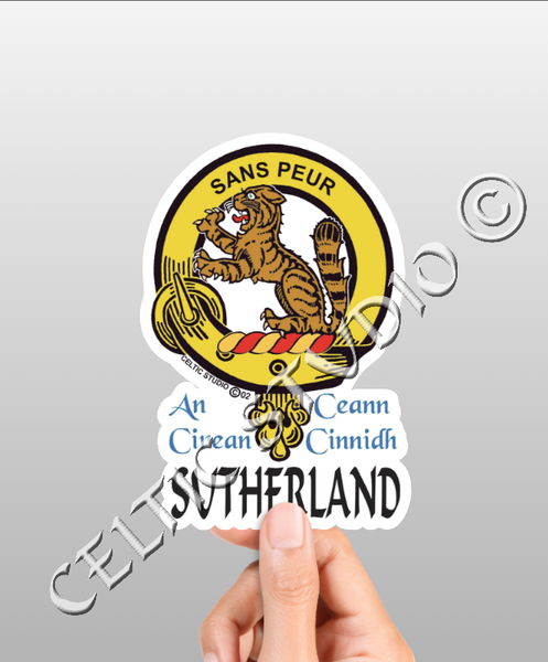 Vinyl  Sutherland Clan Badge Decal - Personalized Scottish Family Heritage Sticker