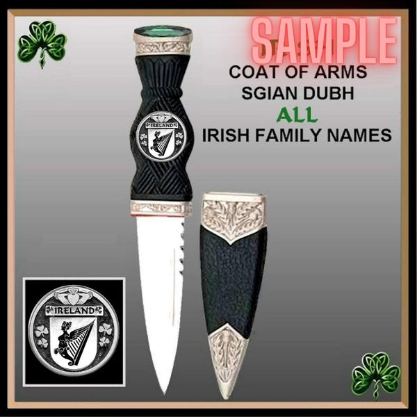 Walker Irish Coat Of Arms Disk Sgian Dubh