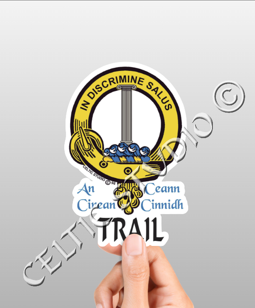 Vinyl  Trail Clan Badge Decal - Personalized Scottish Family Heritage Sticker