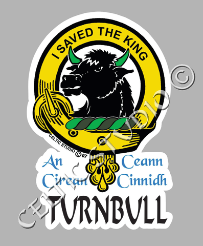 Custom Turnbull Clan Crest Decal - Scottish Heritage Emblem Sticker for Car, Laptop, and Water Bottle